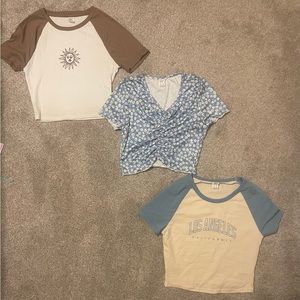 Bundle 3 teen tshirts. Shein brand.  Trendy. Cropped. Machine washable.